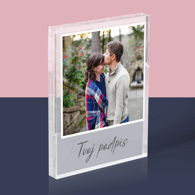 Fotografia A Podpis: Tvoja Fotografia A Podpis - Akrylový Blok (Vertikálne)
