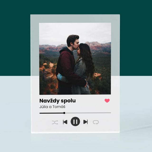 Fotografia A Podpis: Spotify S Tvojou Fotografiou - Akrylový Blok (Vertikálne)
