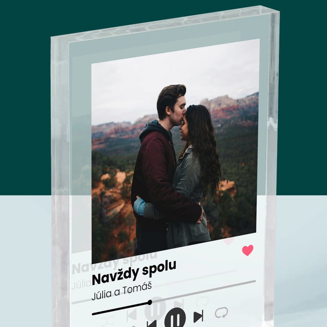 Fotografia A Podpis: Spotify S Tvojou Fotografiou - Akrylový Blok (Vertikálne)