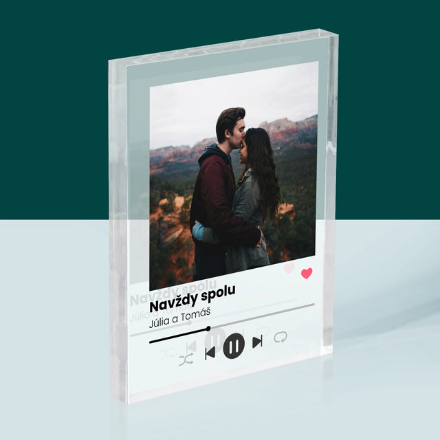 Fotografia A Podpis: Spotify S Tvojou Fotografiou - Akrylový Blok (Vertikálne)