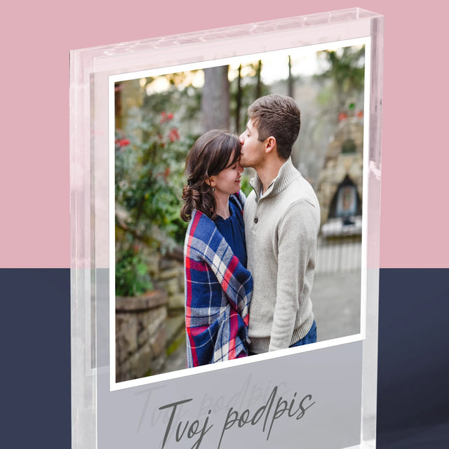 Fotografia A Podpis: Tvoja Fotografia A Podpis - Akrylový Blok (Vertikálne)