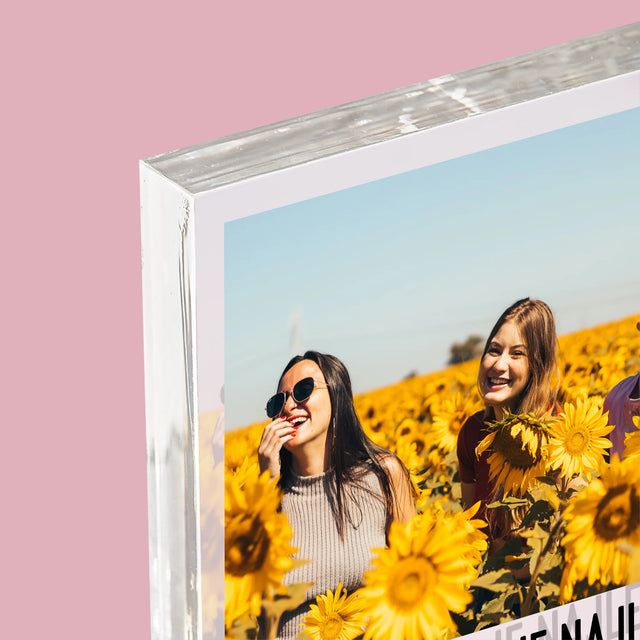 Fotografia A Podpis: Najlepšie Kamarátky - Akrylový Blok (Vertikálne)