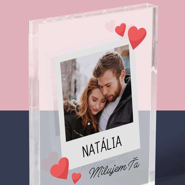 Fotografia A Podpis: Milujem Ťa Fotografia - Akrylový Blok (Vertikálne)