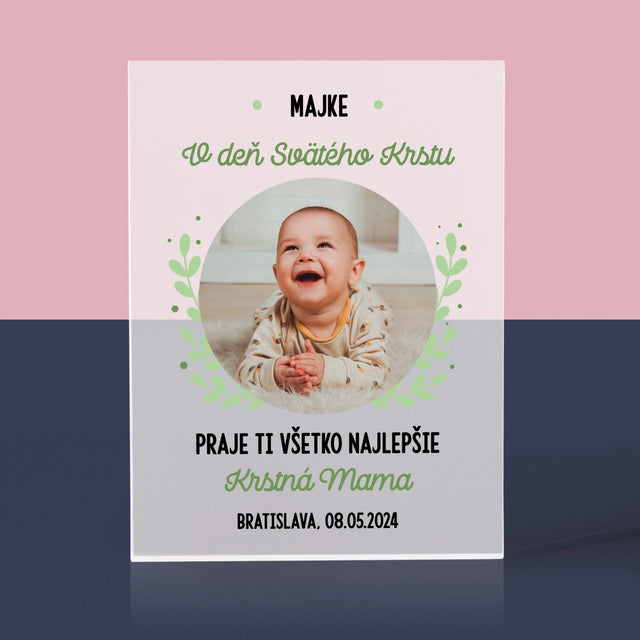 Fotografia A Podpis: Pri Príležitosti Svätého Krstu - Akrylový Blok (Vertikálne)