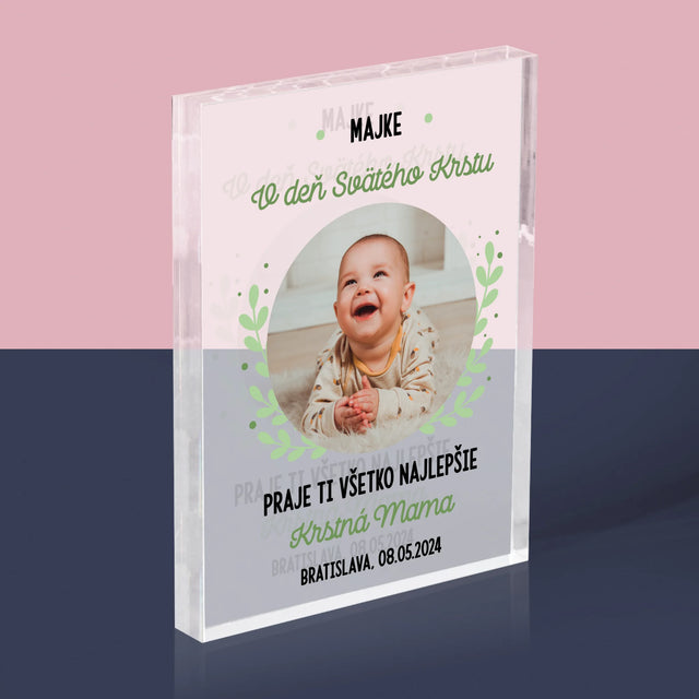 Fotografia A Podpis: Pri Príležitosti Svätého Krstu - Akrylový Blok (Vertikálne)