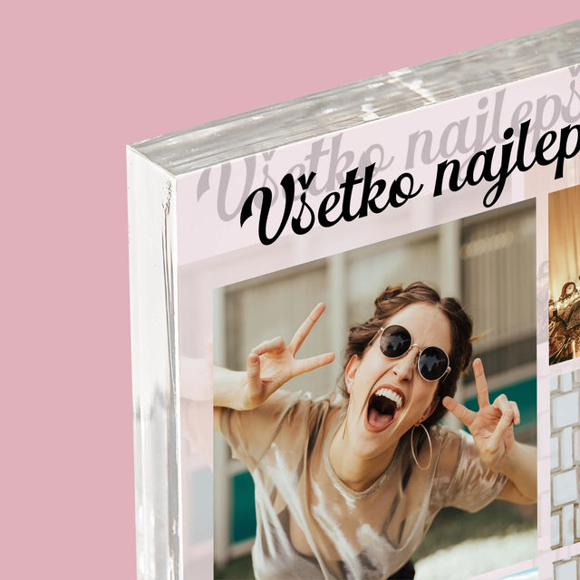 Fotokoláž: Narodeninová Koláž Z Fotografií - Akrylový Blok (Vertikálne)