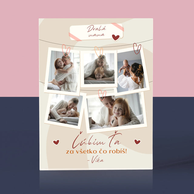 Fotokoláž: Ľúbim Ťa Mama Fotografie - Akrylový Blok (Vertikálne)