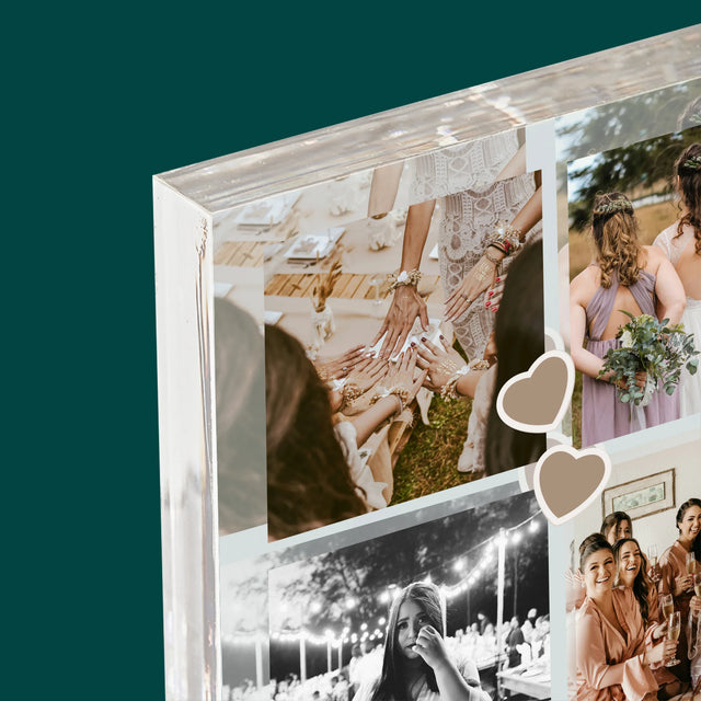 Fotokoláž: Ďakujem Koláž Z Fotiek Pre Svedkyňu - Akrylový Blok (Vertikálne)