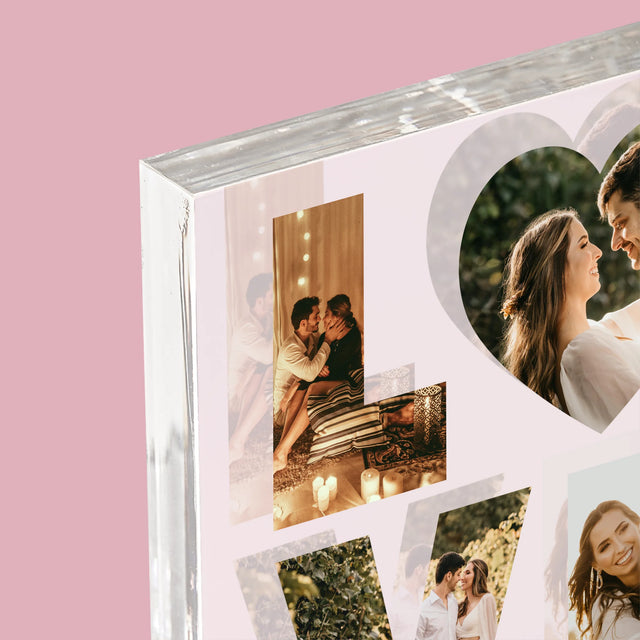 Slovo Z Fotografií: Love Z Tvojich Fotografií - Akrylový Blok (Vertikálne)