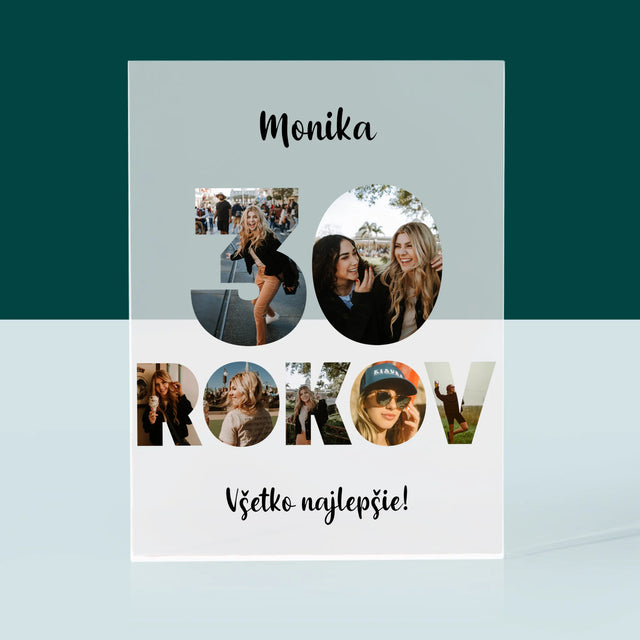 Slovo Z Fotografií: 30 Rokov Z Tvojich Fotografií - Akrylový Blok (Vertikálne)