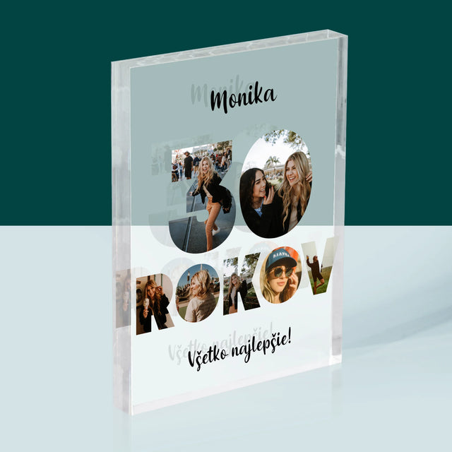 Slovo Z Fotografií: 30 Rokov Z Tvojich Fotografií - Akrylový Blok (Vertikálne)