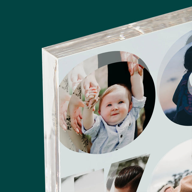 Slovo Z Fotografií: Ocko Z Tvojich Fotografií - Akrylový Blok (Vertikálne)