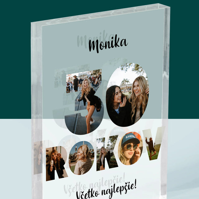 Slovo Z Fotografií: 30 Rokov Z Tvojich Fotografií - Akrylový Blok (Vertikálne)