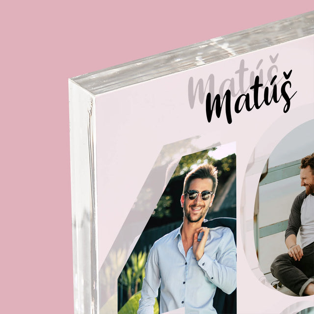 Slovo Z Fotografií: 40 Rokov Z Tvojich Fotografií - Akrylový Blok (Vertikálne)