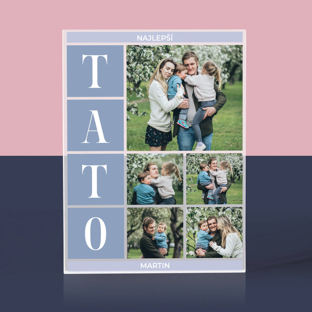 Fotokoláž: Najlepší Tato Koláž - Akrylový Blok (Vertikálne)