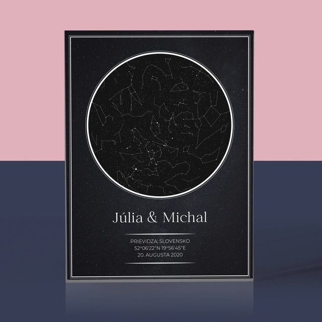 Mapa Hviezd: Mapa Hviezd: Pre Zamilovaných - Akrylový Blok (Vertikálne)