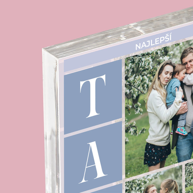 Fotokoláž: Najlepší Tato Koláž - Akrylový Blok (Vertikálne)