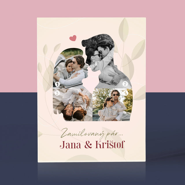 Tvar Z Fotografií: Zamilovaný Pár - Akrylový Blok (Vertikálne)