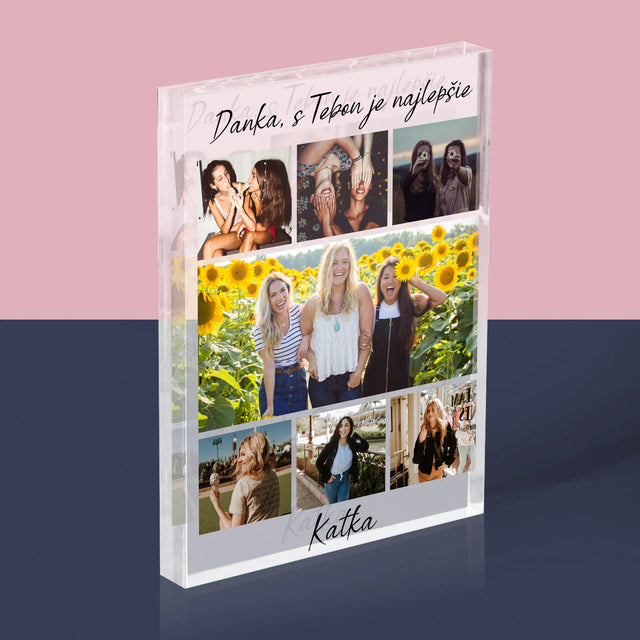 Fotokoláž: Najlepšia Kamarátka - Akrylový Blok (Vertikálne)