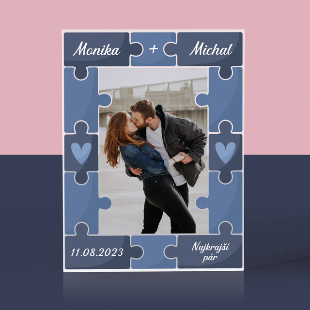 Fotografia A Podpis: Puzzle + Fotografia - Akrylový Blok (Vertikálne)