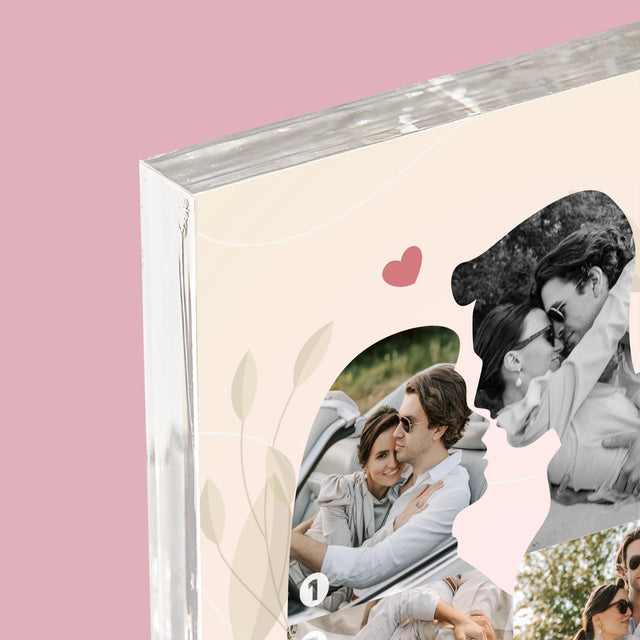 Tvar Z Fotografií: Zamilovaný Pár - Akrylový Blok (Vertikálne)