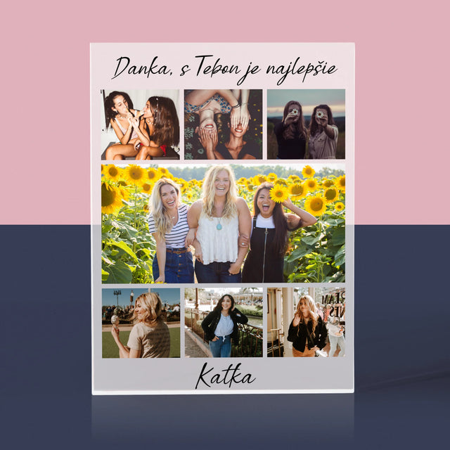 Fotokoláž: Najlepšia Kamarátka - Akrylový Blok (Vertikálne)
