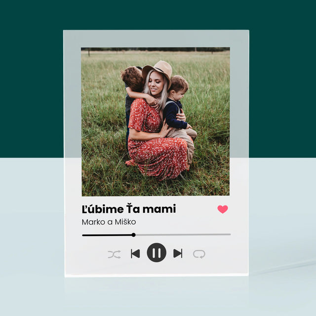 Fotografia A Podpis: Ľúbime Ťa Mami - Akrylový Blok (Vertikálne)