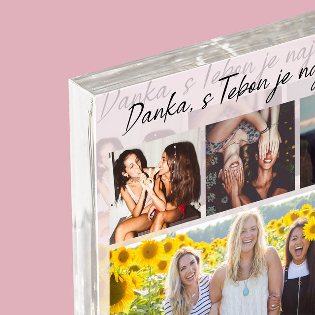 Fotokoláž: Najlepšia Kamarátka - Akrylový Blok (Vertikálne)