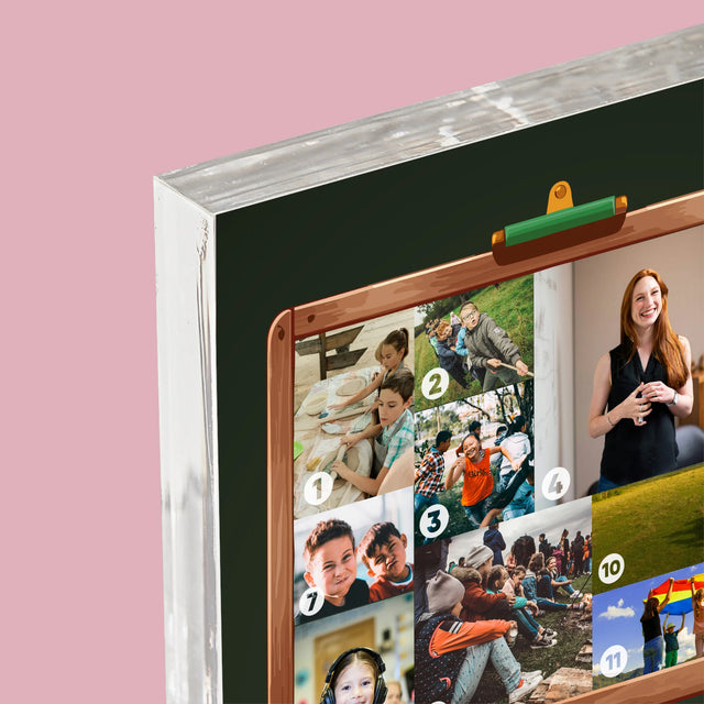 Tvar Z Fotografií: Učiteľ Je Niekto Viac - Akrylový Blok (Vertikálne)