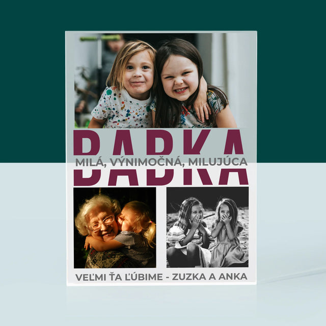 Fotokoláž: Babka Charakterové Vlastnosti - Akrylový Blok (Vertikálne)