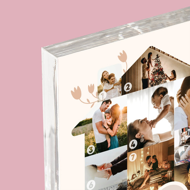 Tvar Z Fotografií: Rodinný Dom - Akrylový Blok (Vertikálne)