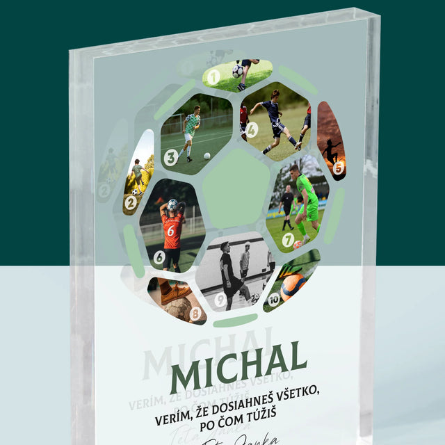 Fotokoláž: Futbal Koláž Z Fotografií - Akrylový Blok (Vertikálne)