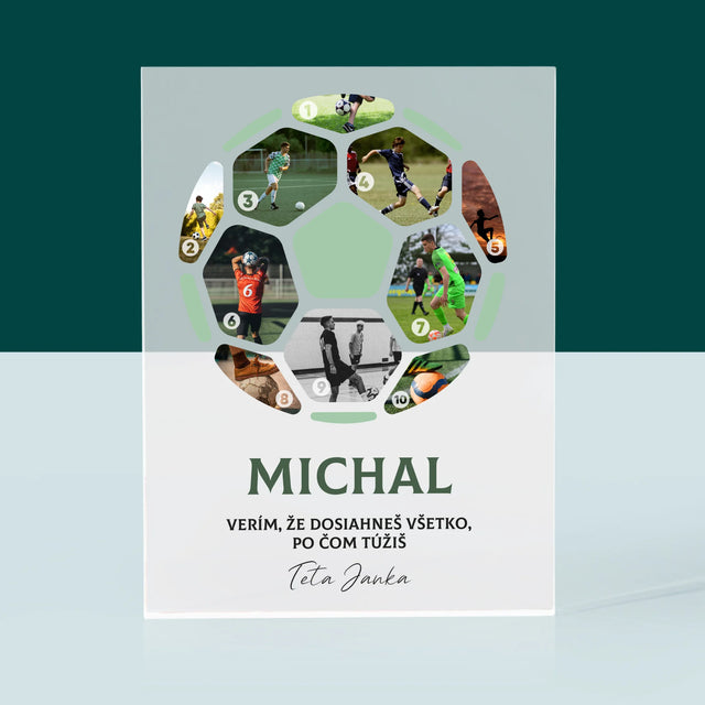 Fotokoláž: Futbal Koláž Z Fotografií - Akrylový Blok (Vertikálne)