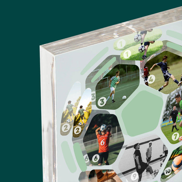 Fotokoláž: Futbal Koláž Z Fotografií - Akrylový Blok (Vertikálne)