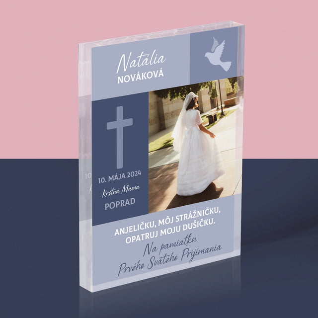 Fotografia A Podpis: Strážny Anjel 1. Sv Príjimanie - Akrylový Blok (Vertikálne)