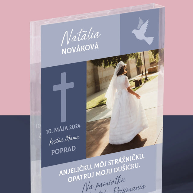 Fotografia A Podpis: Strážny Anjel 1. Sv Príjimanie - Akrylový Blok (Vertikálne)