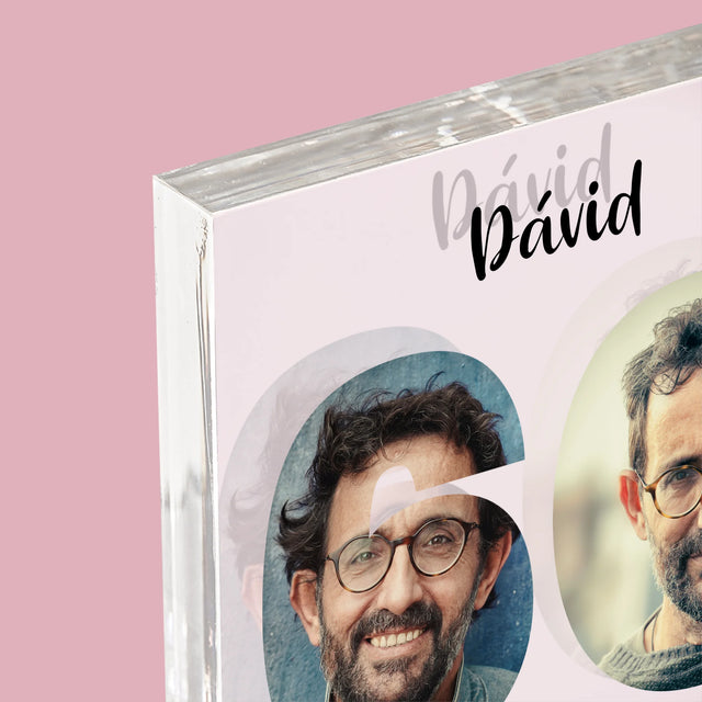 Slovo Z Fotografií: 60 Rokov Z Tvojich Fotografií - Akrylový Blok (Vertikálne)