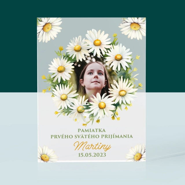 Fotografia A Podpis: Pamiatka 1. Sv Prijímania Sedmokrásky - Akrylový Blok (Vertikálne)