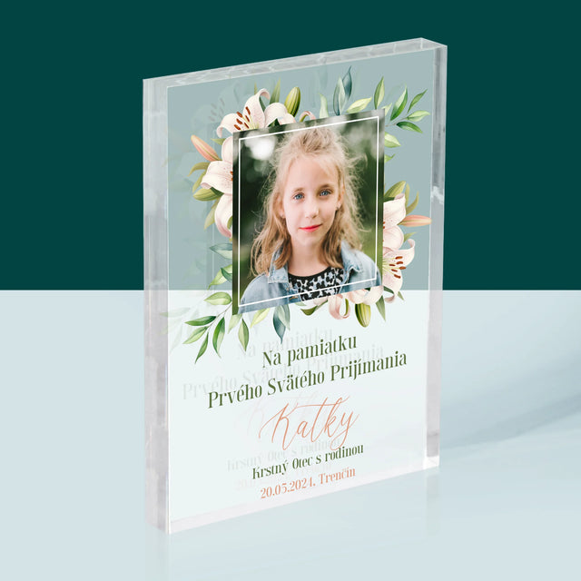 Fotografia A Podpis: Na Pamiatku 1. Sv Prijímania - Akrylový Blok (Vertikálne)