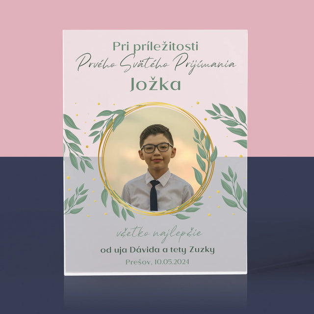 Fotografia A Podpis: Pri Príležitosti Prvého Svätého Prijímania - Akrylový Blok (Vertikálne)