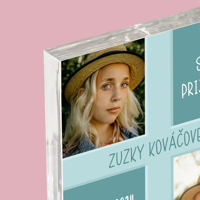 Fotokoláž: Prvé Sväté Prijímanie - Akrylový Blok (Vertikálne)