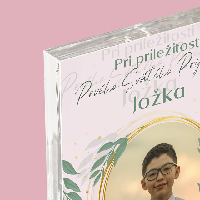 Fotografia A Podpis: Pri Príležitosti Prvého Svätého Prijímania - Akrylový Blok (Vertikálne)