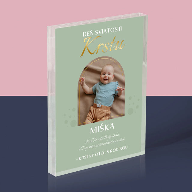 Fotografia A Podpis: Sviatosť Krstu - Akrylový Blok (Vertikálne)