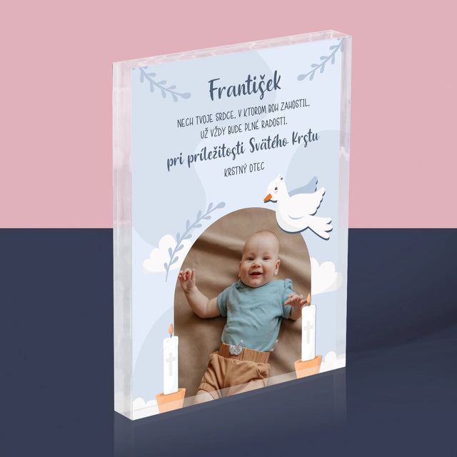 Fotografia A Podpis: Pri Príležitosti Svätého Krstu - Akrylový Blok (Vertikálne)