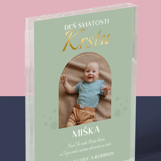 Fotografia A Podpis: Sviatosť Krstu - Akrylový Blok (Vertikálne)