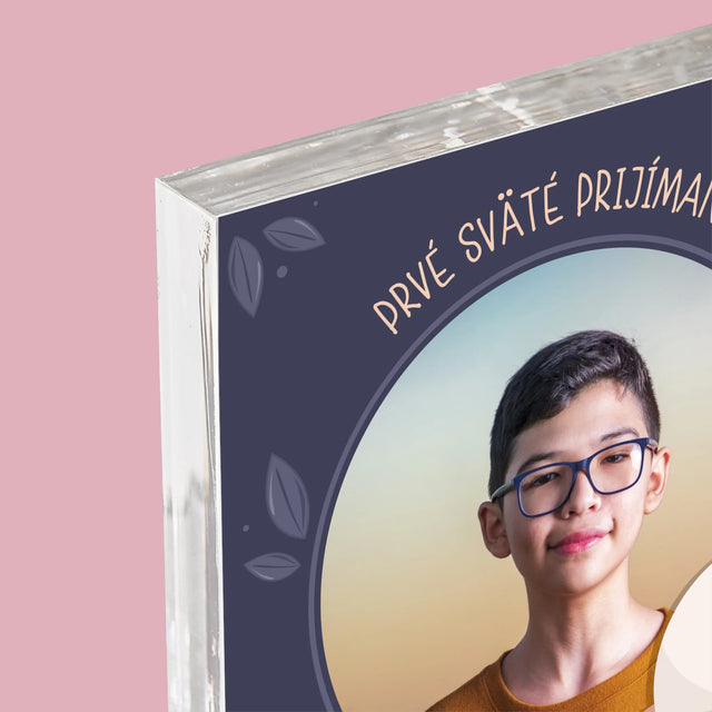Fotografia A Podpis: Prvé Sväté Prijímanie - Akrylový Blok (Vertikálne)