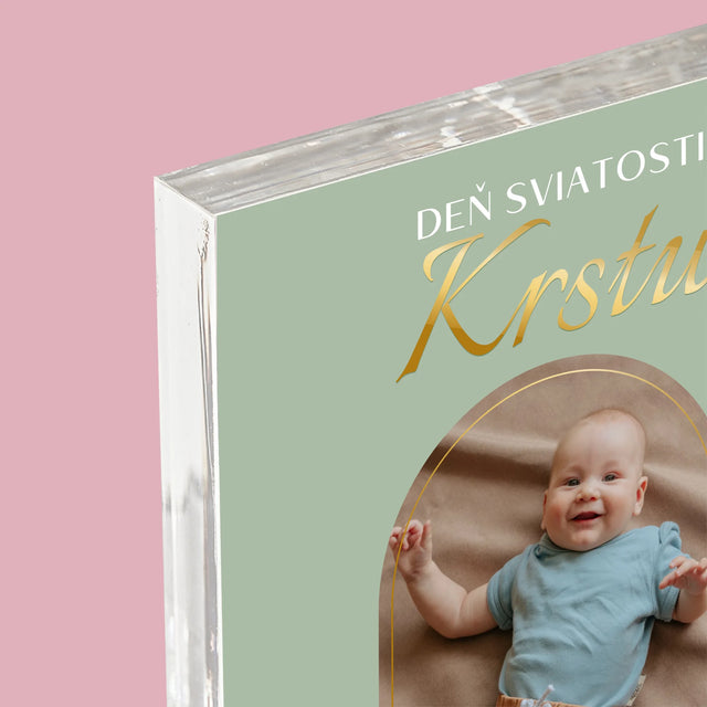 Fotografia A Podpis: Sviatosť Krstu - Akrylový Blok (Vertikálne)