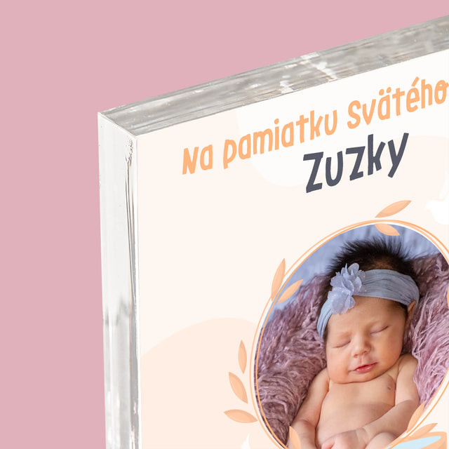 Fotografia A Podpis: Na Pamiatku Svätého Krstu - Akrylový Blok (Vertikálne)