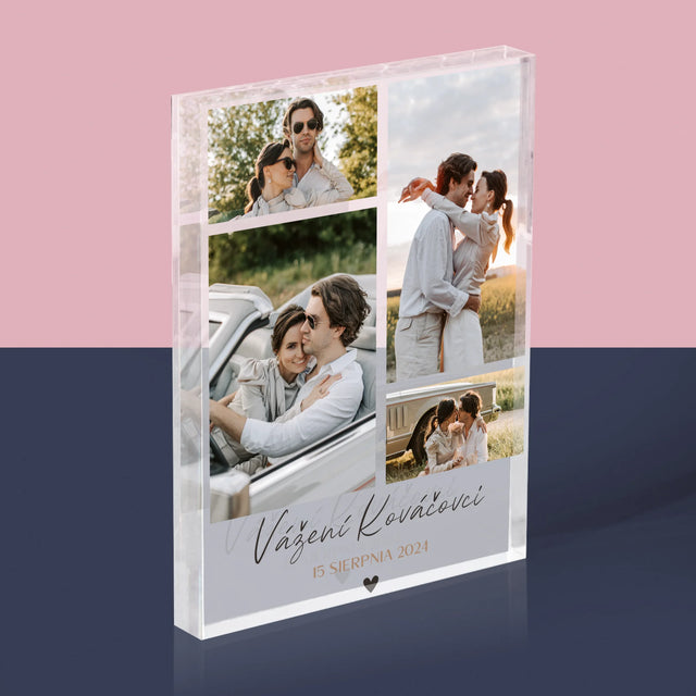 Fotokoláž: Vážení - Akrylový Blok (Vertikálne)