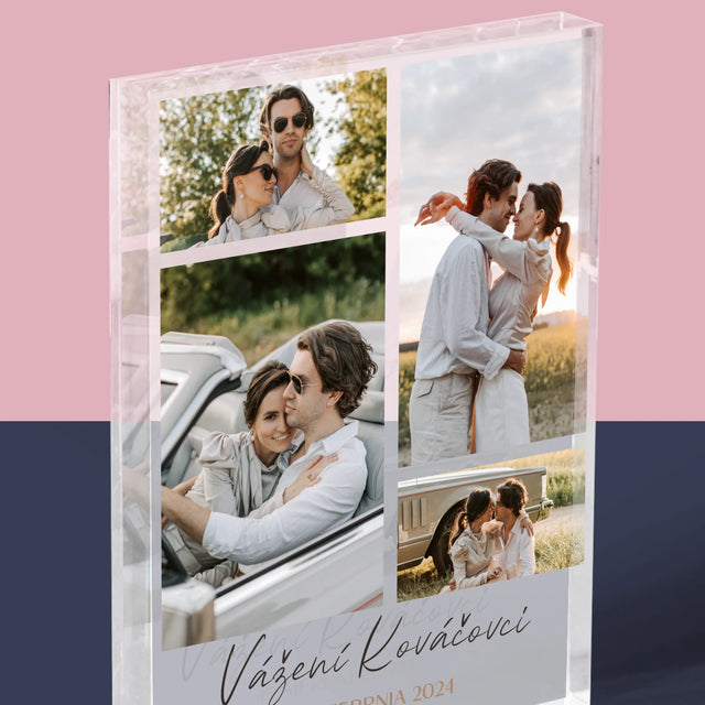 Fotokoláž: Vážení - Akrylový Blok (Vertikálne)